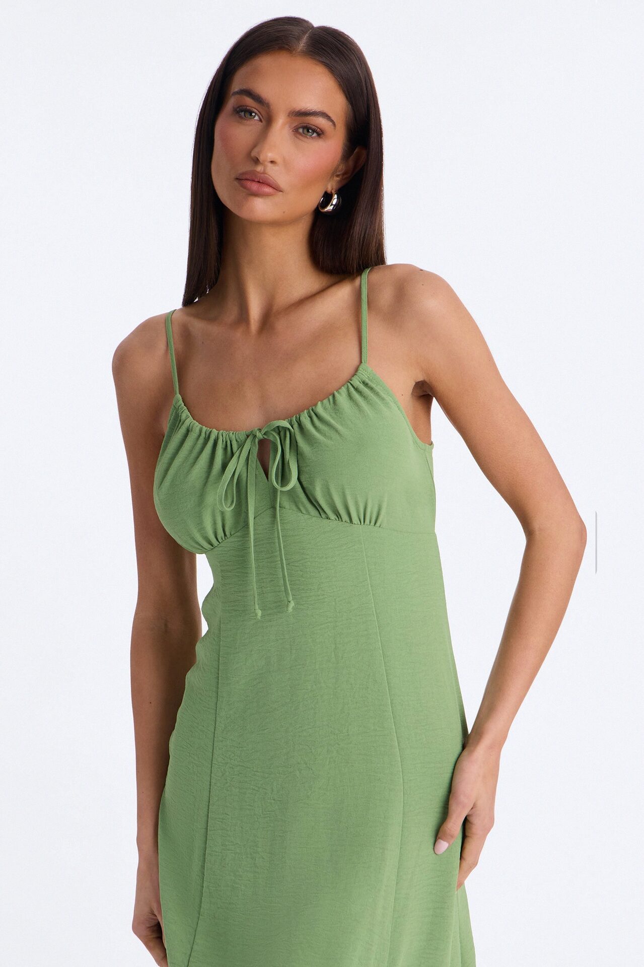Sadie Sleeveless Airflow Maxi Dress - Olive