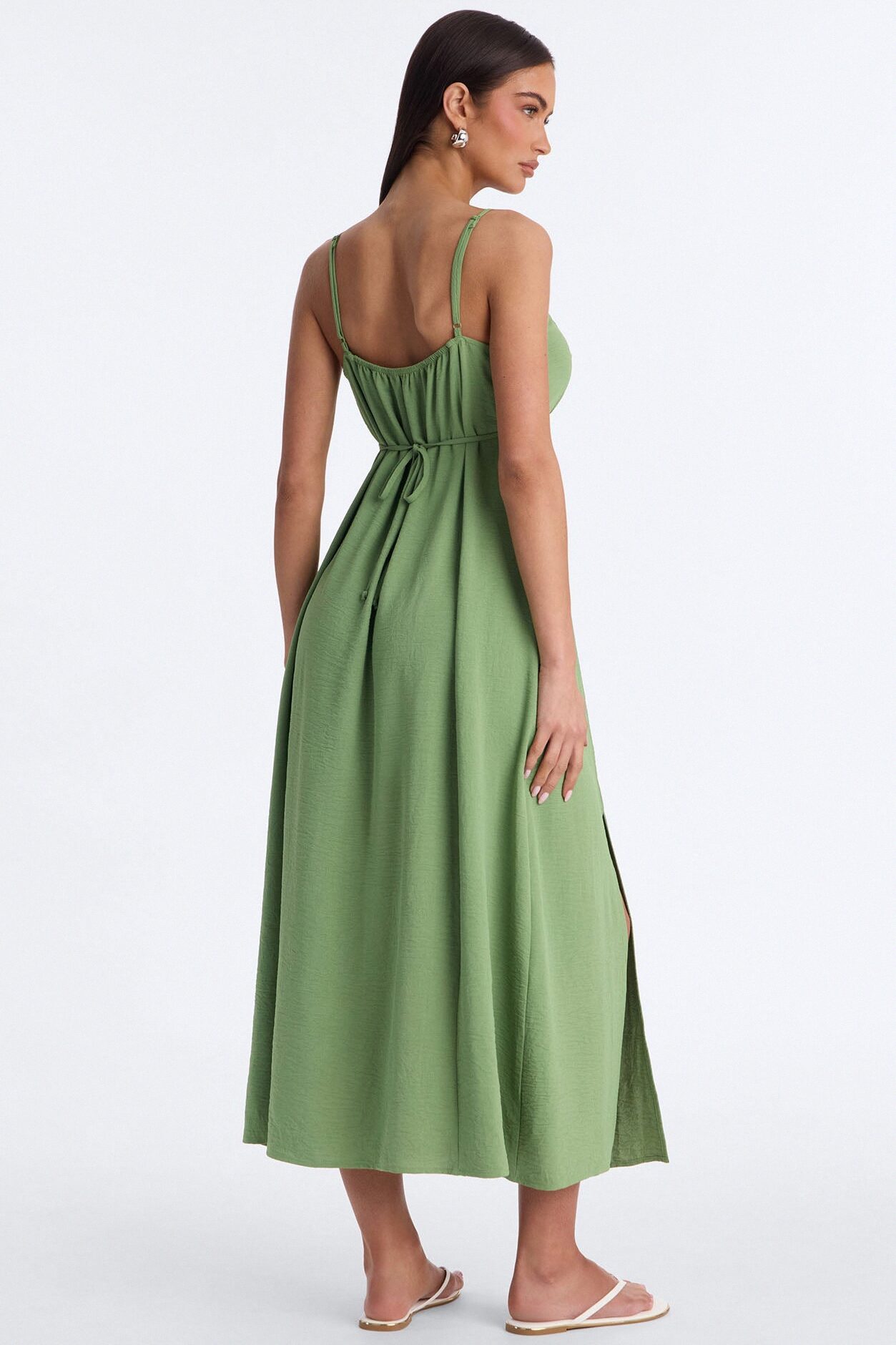 Sadie Sleeveless Airflow Maxi Dress - Olive
