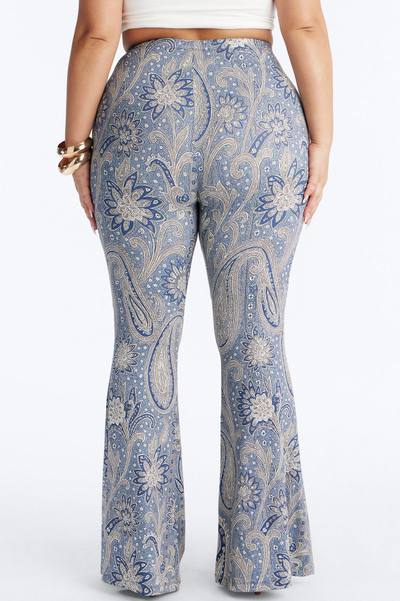 Boho Dreams Paisley Flare Pant - Blue/combo