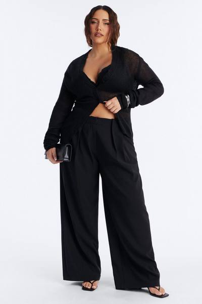 Sheer Me Out Long Sleeve Button Up Cardigan Sweater - Black