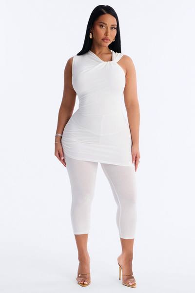 Tiana Ruched Skinny Leg Jumpsuit - White