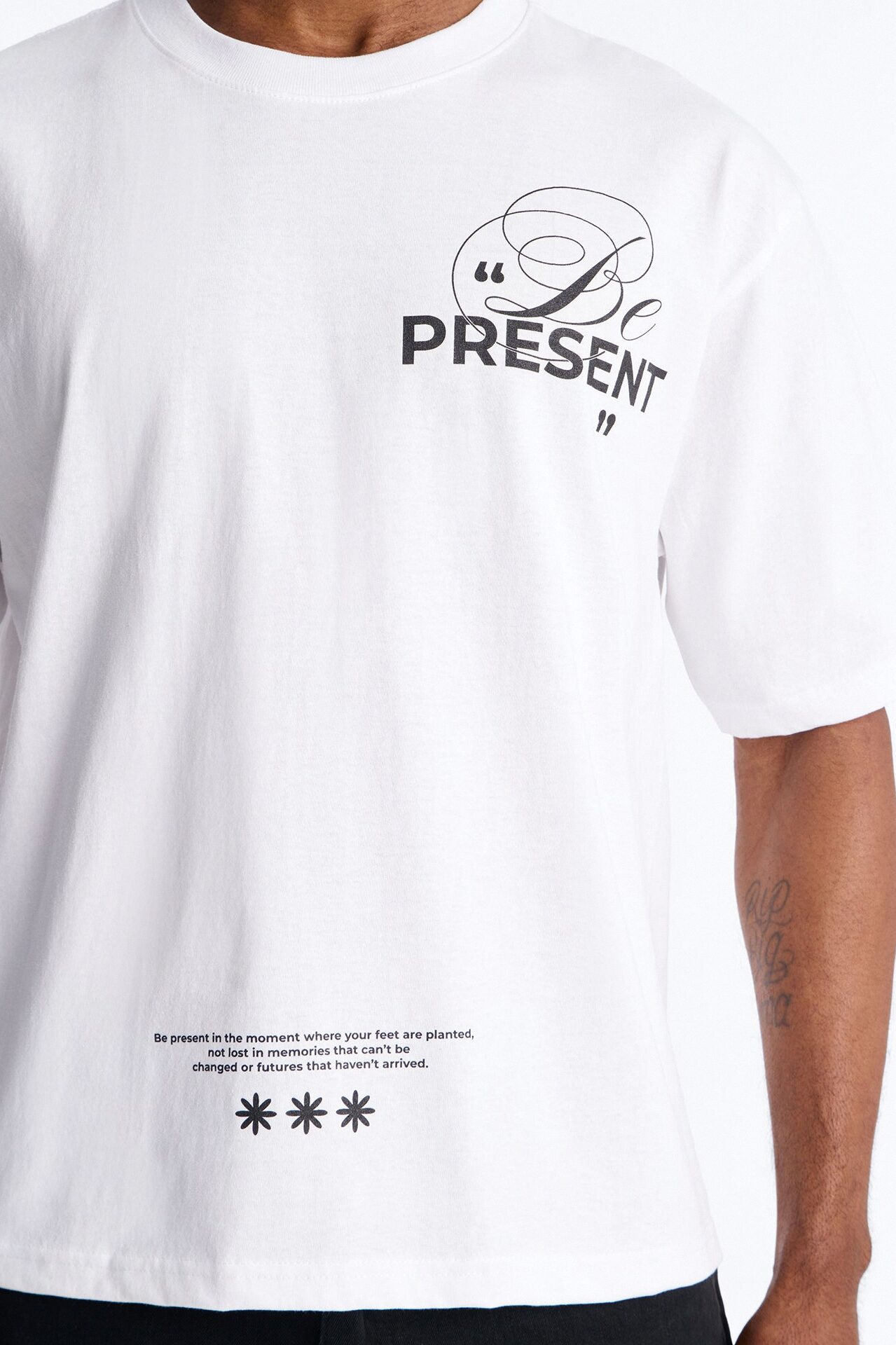 Be Present Boxy Short Sleeve Tee - White