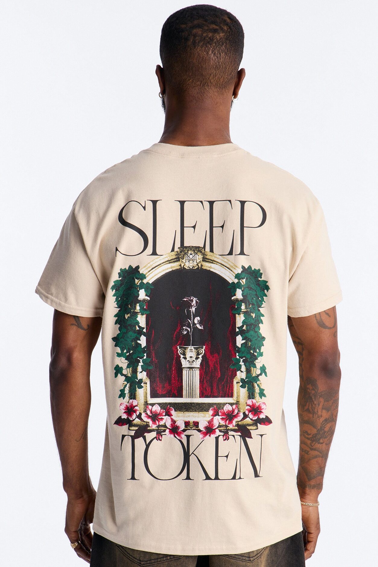 Sleep Token Rose Short Sleeve Tee - Cream