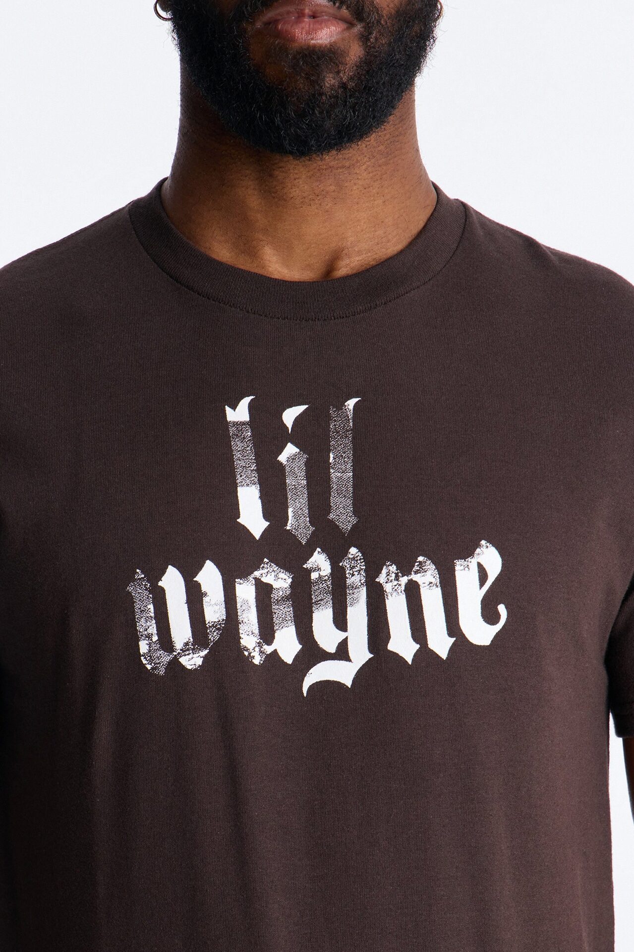 Lil Wayne Flames Graphic Short Sleeve Tee - Brown
