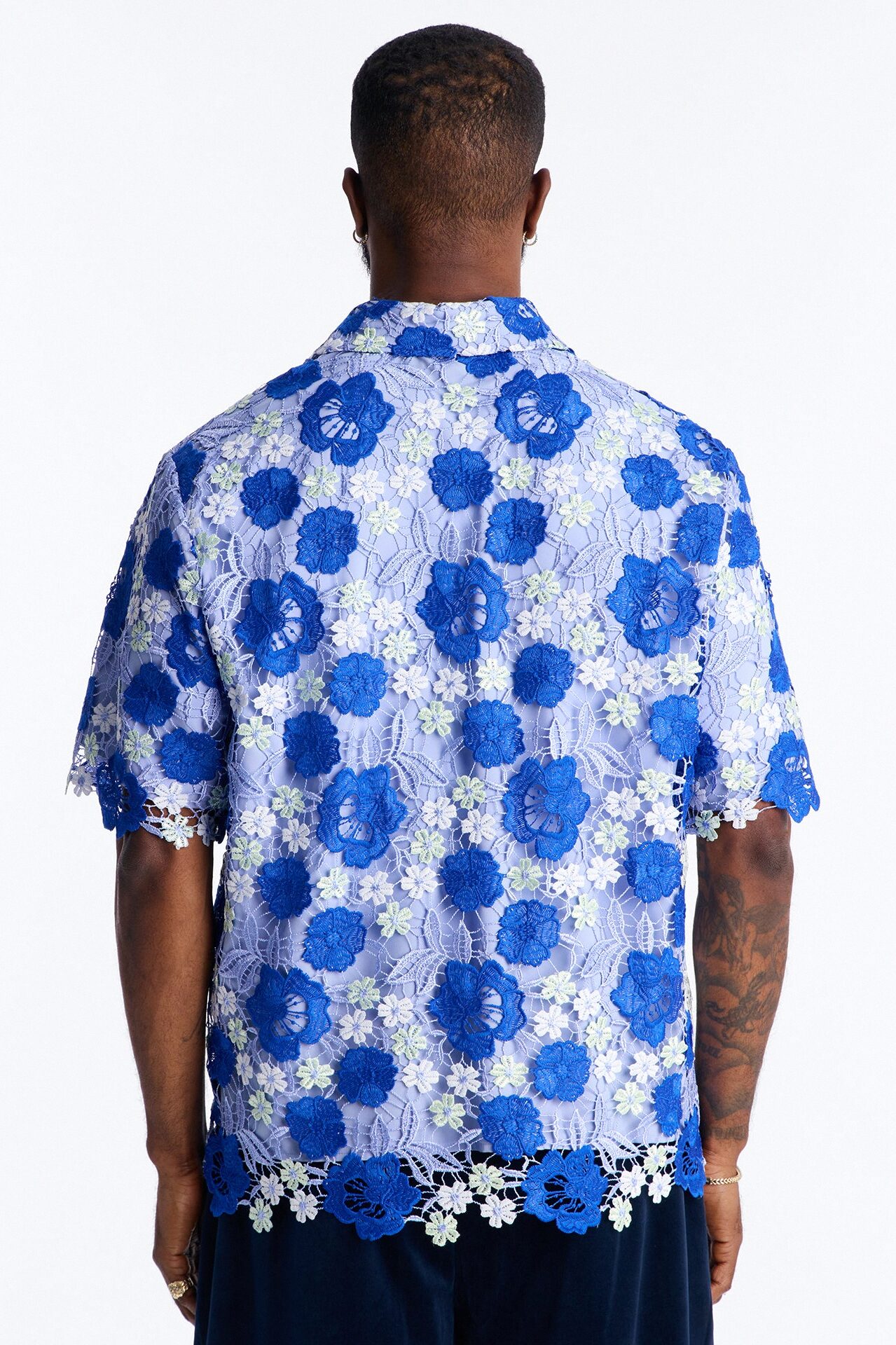 Relaxed Paradise Field Button Up Shirt - Blue