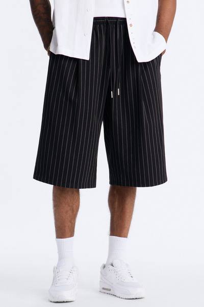 Baggy Straight Striped Soho Refined Short - Black