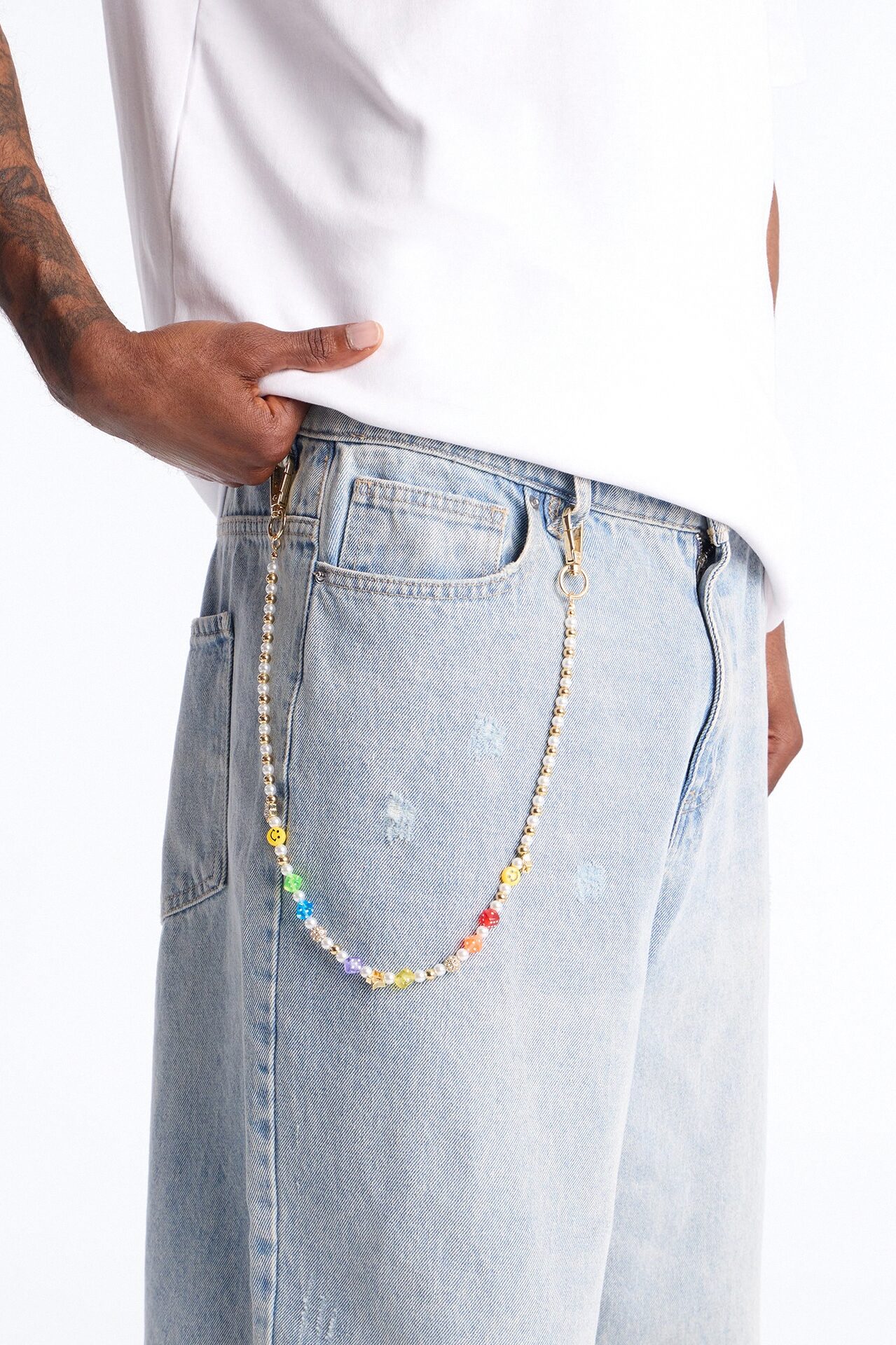 Multi Color Pearl Pant Chain - Multi Color