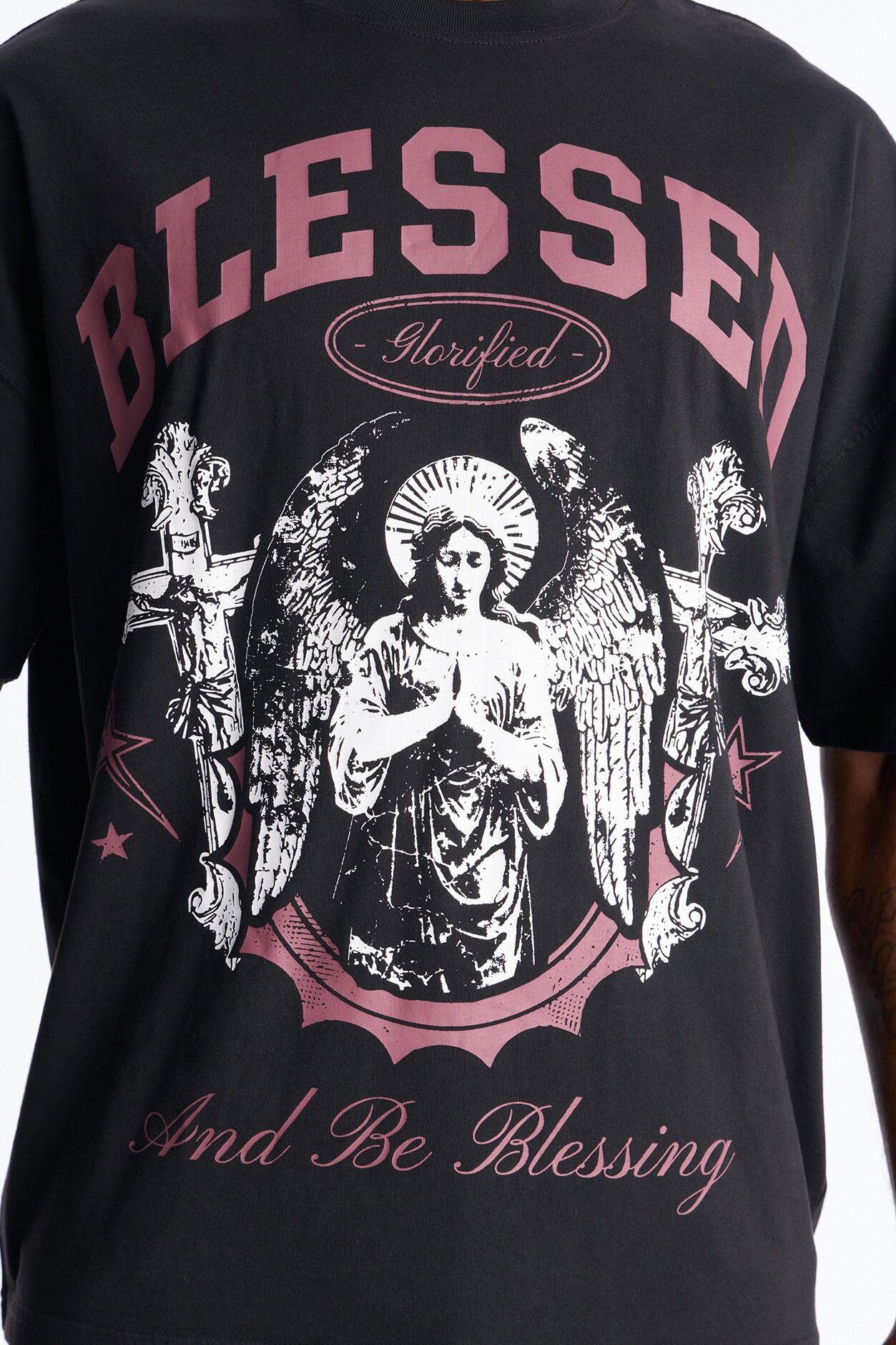 Blessed Glorified Oversized Short Sleeve Tee - Black Wash