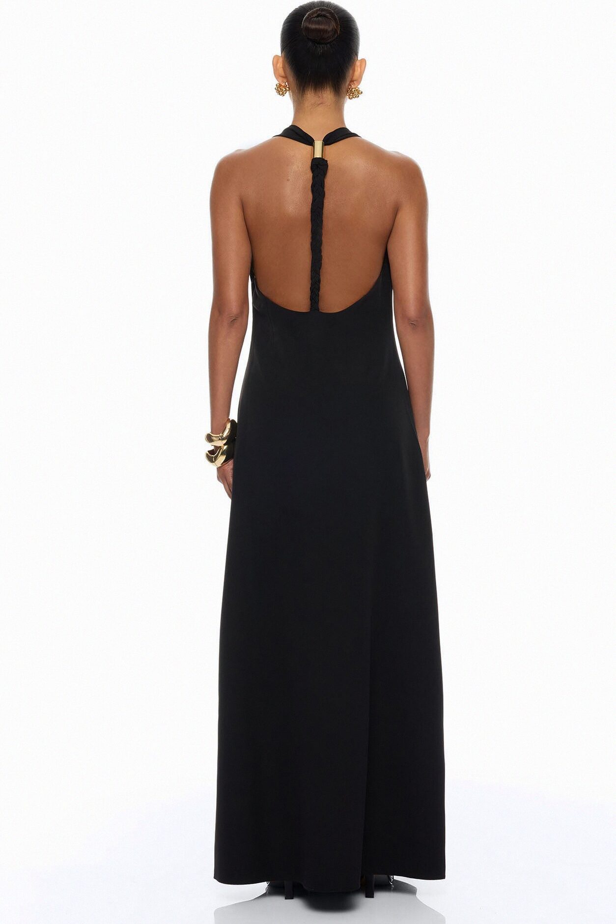 Timeless Touch Braided Maxi Dress - Black