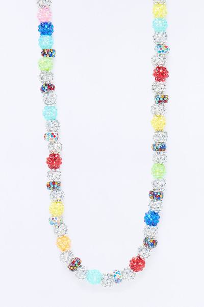 Confetti Iced Beaded Link Necklace - Multi Color
