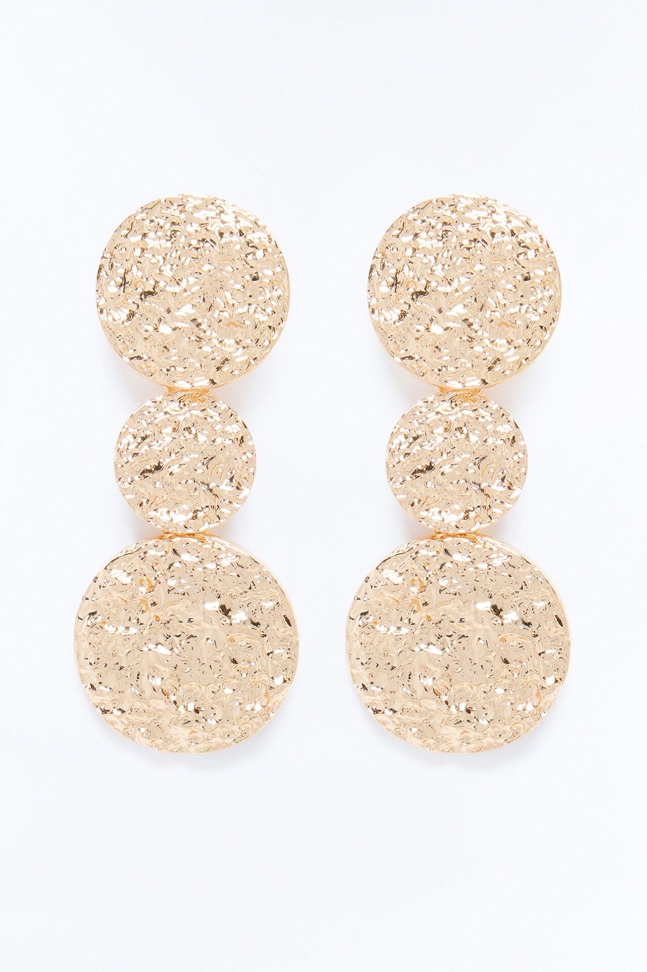 Drop Them Textured Drop Earrings - Gold