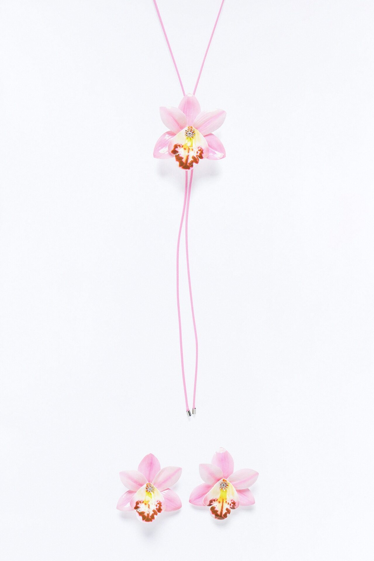Luau Nights Necklace And Earring Set - Pink/combo
