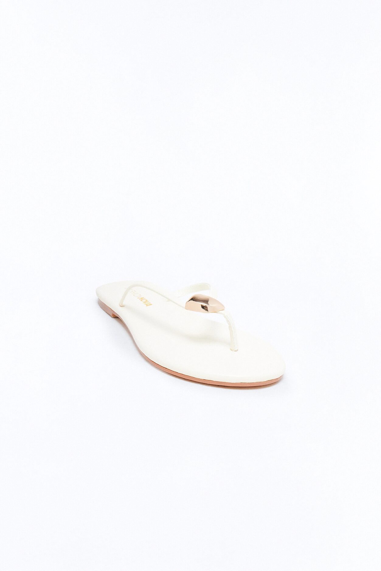 Pina Colada Hardware Flip Flops - Off White