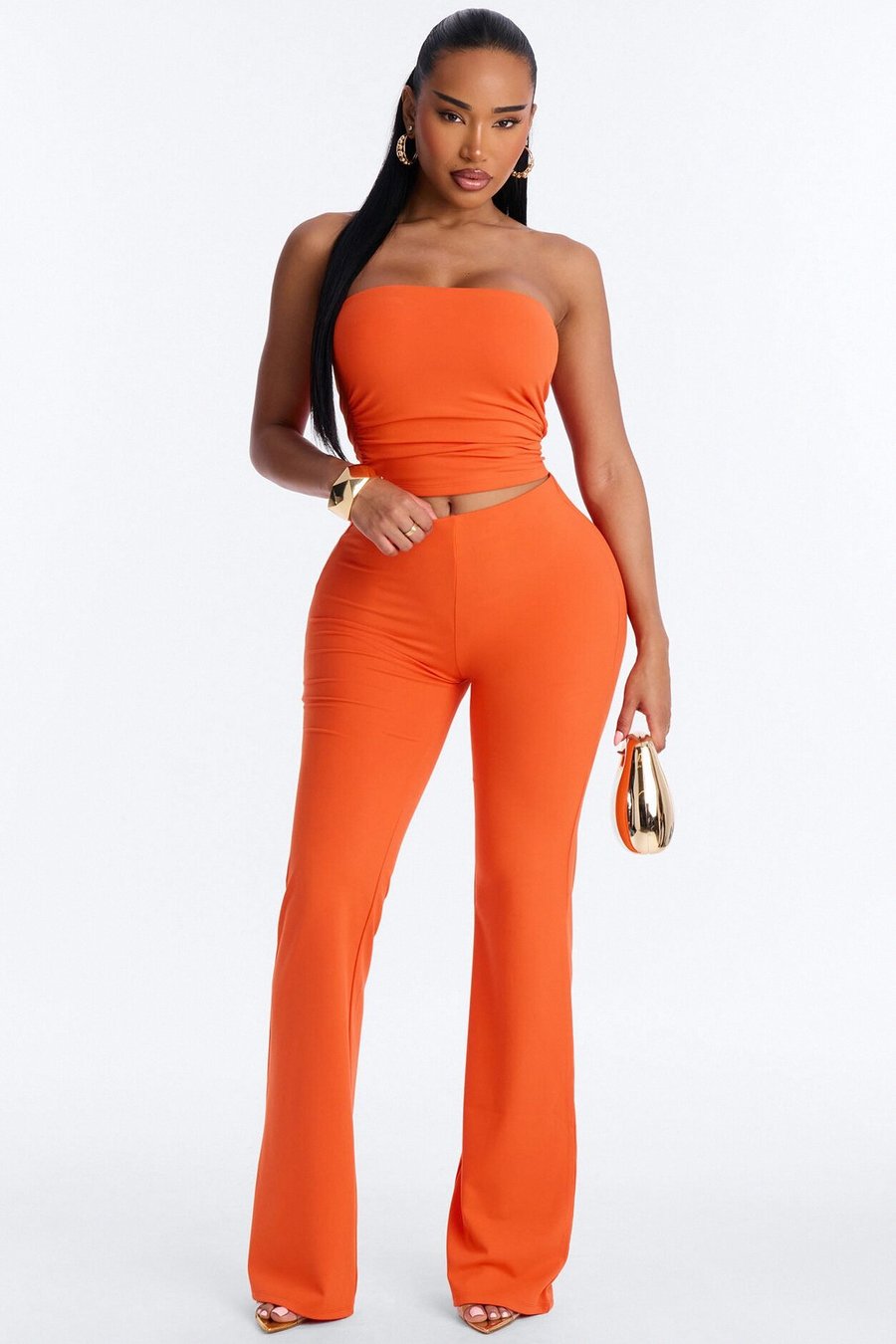 Just Vibes Strapless Pant Set - Red