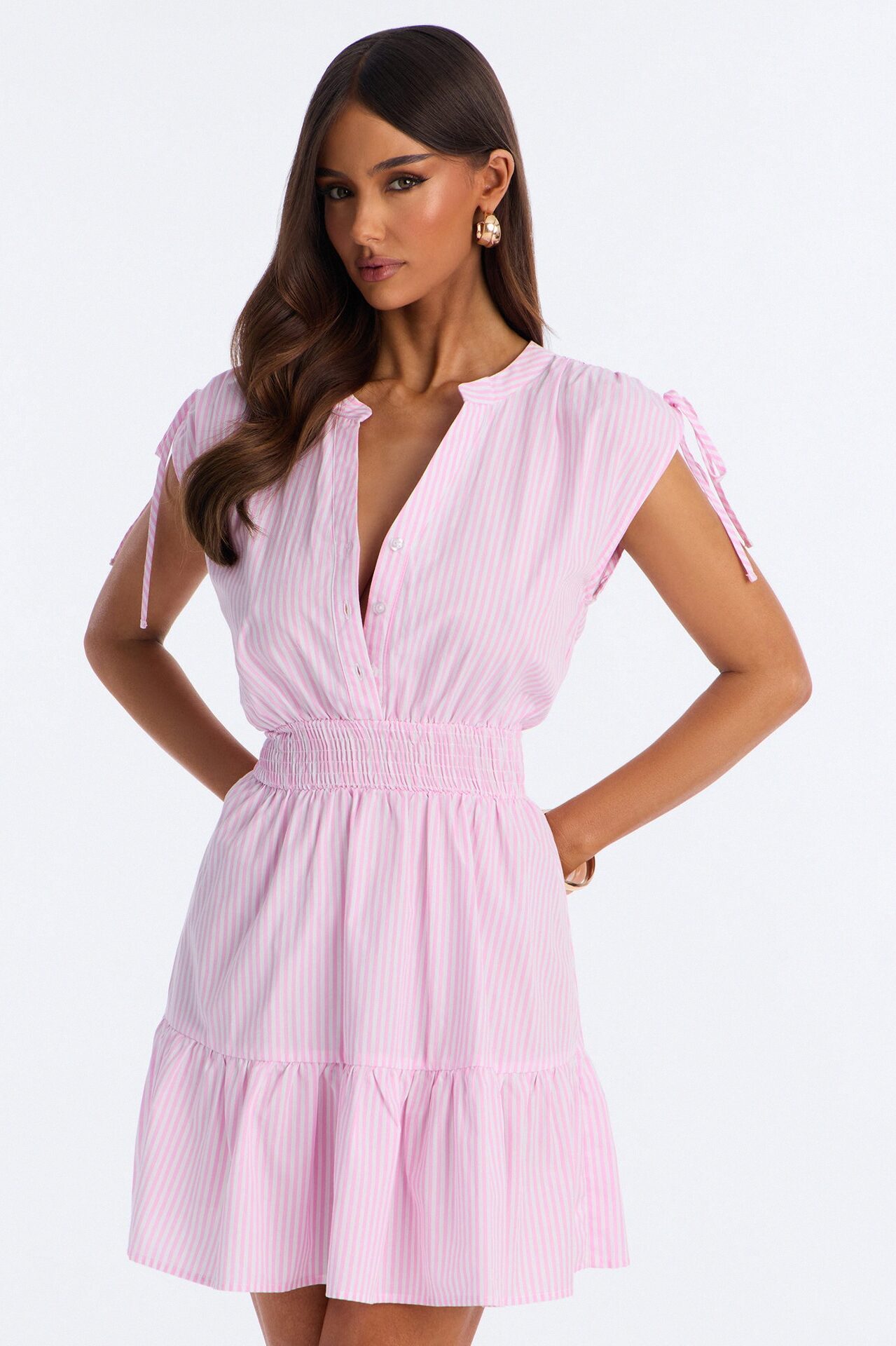 Samara Striped Mini Dress - Pink/combo