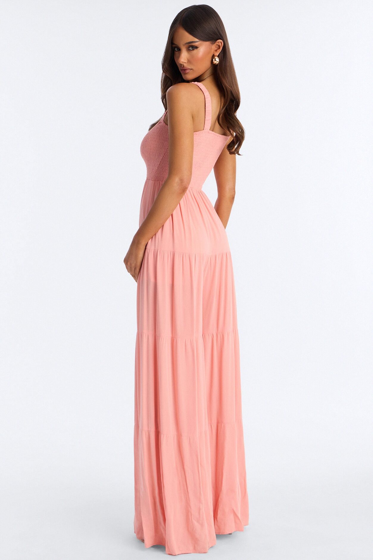 Risa Tiered Wide Leg Jumpsuit - Coral