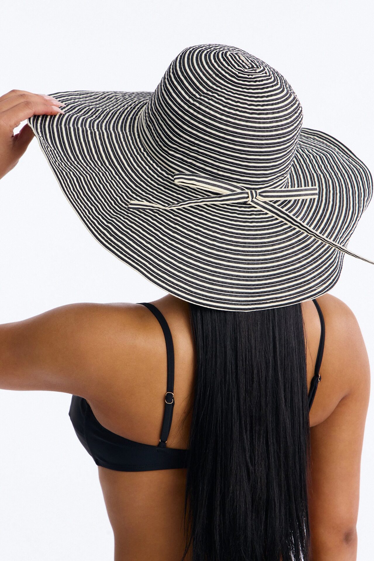 Hot Days Packable Sun Hat - Black/White