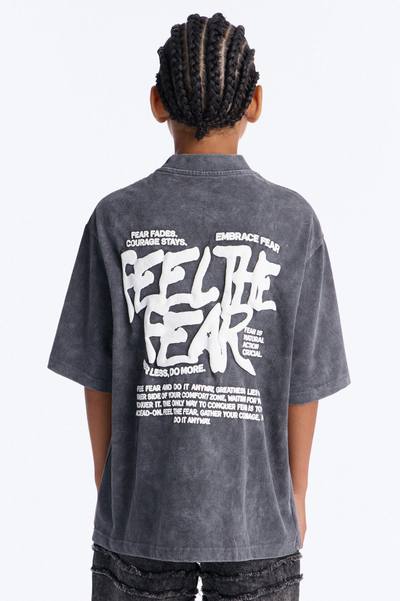 Mini Feel The Fear Short Sleeve Front/Back Tee - Grey