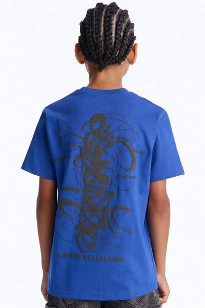 Mini Greatest Graffiti Short Sleeve Front/Back Tee - Royal