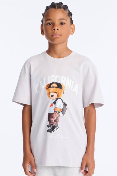 Mini California Boy Front/Back Short Sleeve Tee - Grey