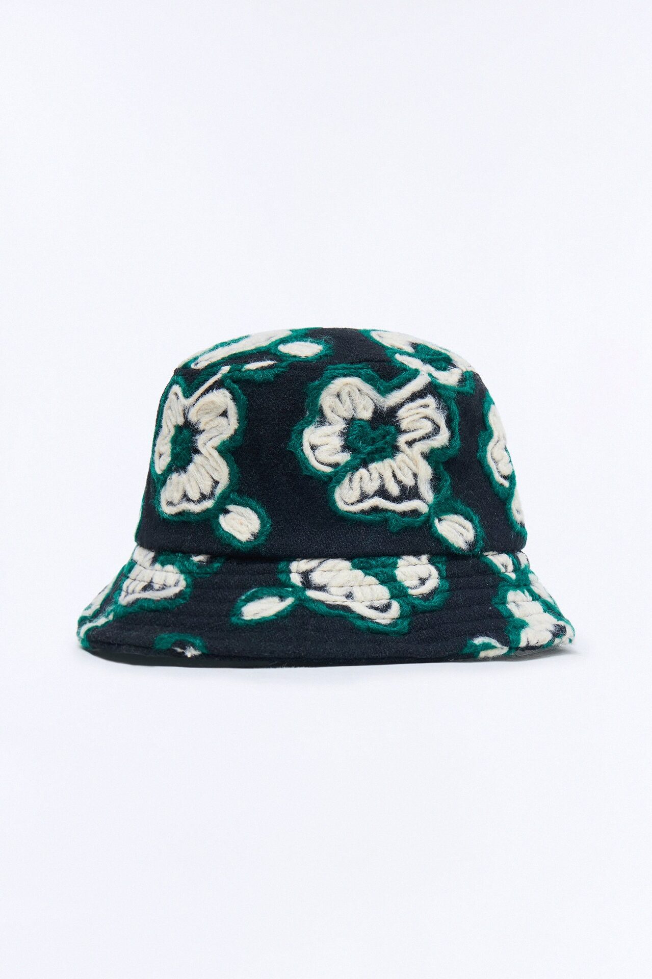 Midnight Bloom Bucket Hat - Black