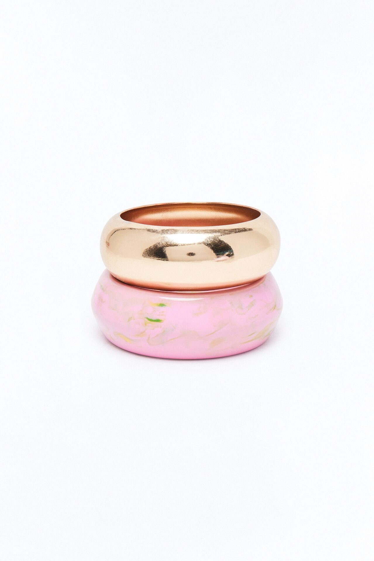 Vacation Time 2 Piece Bracelet Set - Gold/Pink
