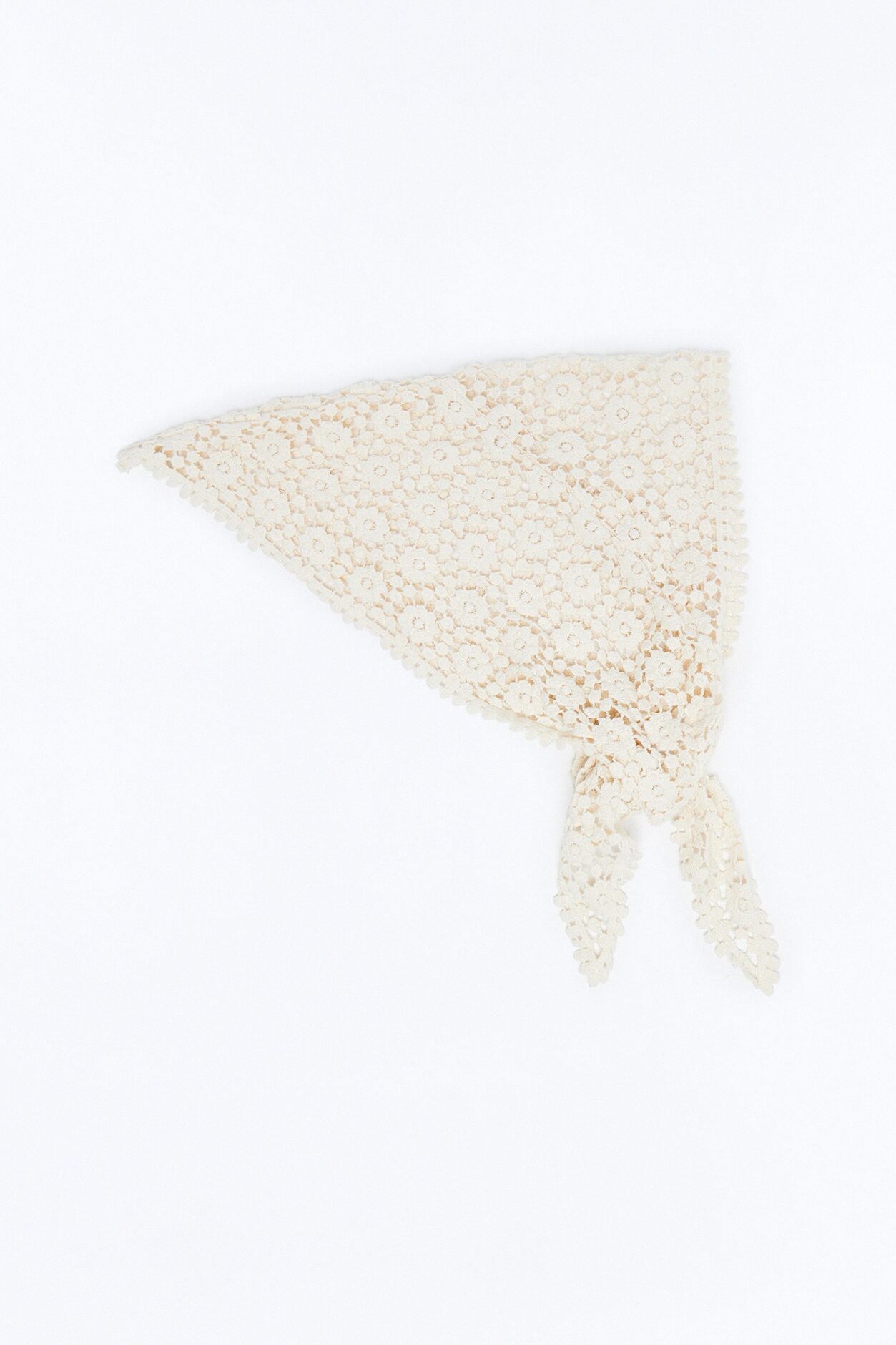 Wrapped In Flowers Crochet Head Wrap - Ivory