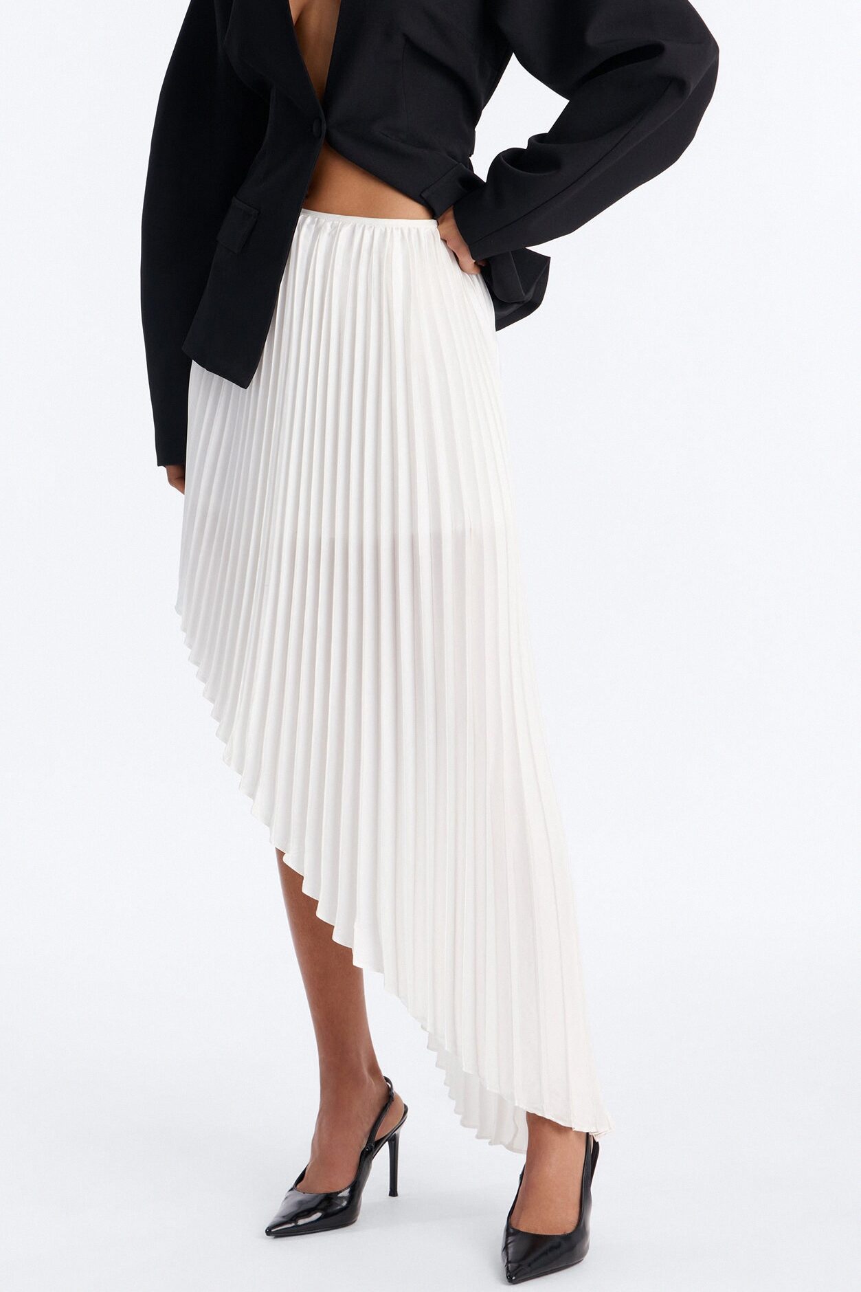 Zosia Plisse High Rise Maxi Skirt - Ivory
