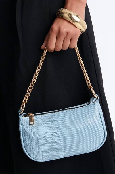 No Baggage To Carry Faux Leather Bag - Blue