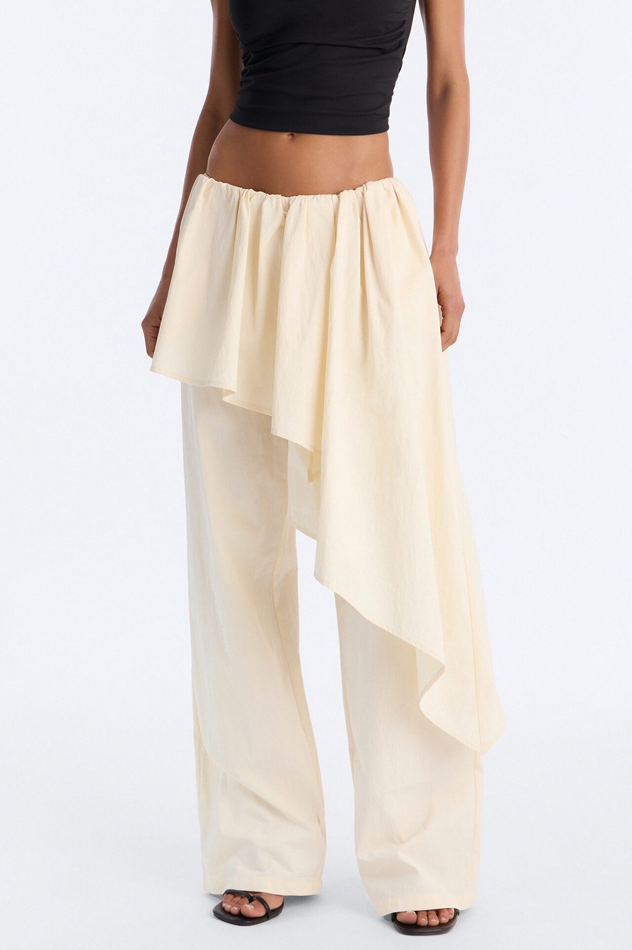 Dramatic Effect Low Rise Twill Skirt Pant - Ivory