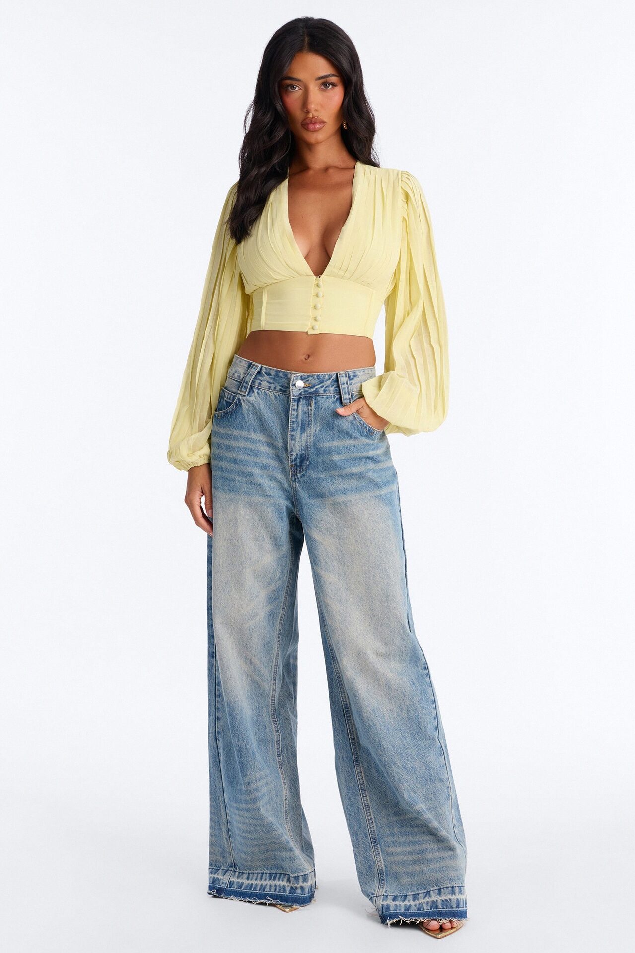 Tonight Feels Soft Pleated Chiffon Top - Butter Yellow