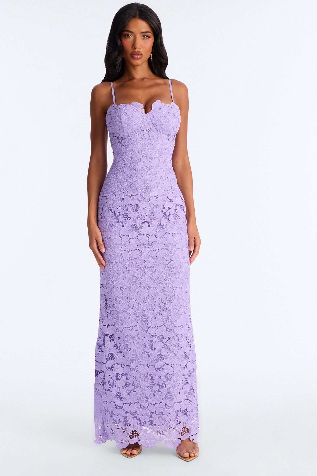 Leila Lace Maxi Dress - Lavender