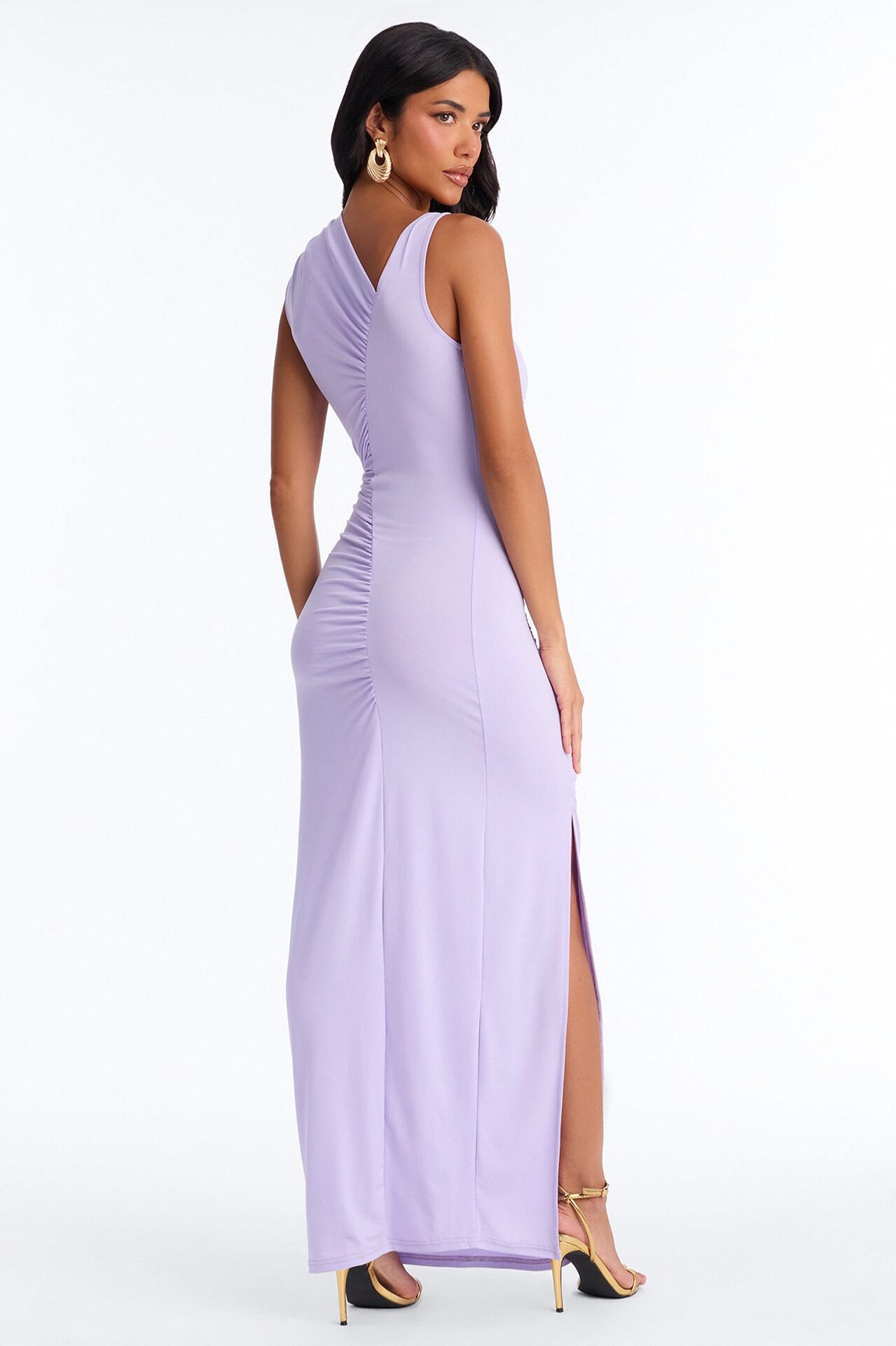 Analise Asymmetrical Maxi Dress - Lavender
