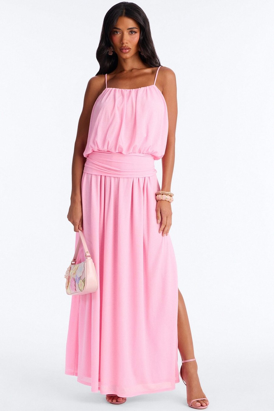 Quiet Confidence Flowy Maxi Dress - Pink