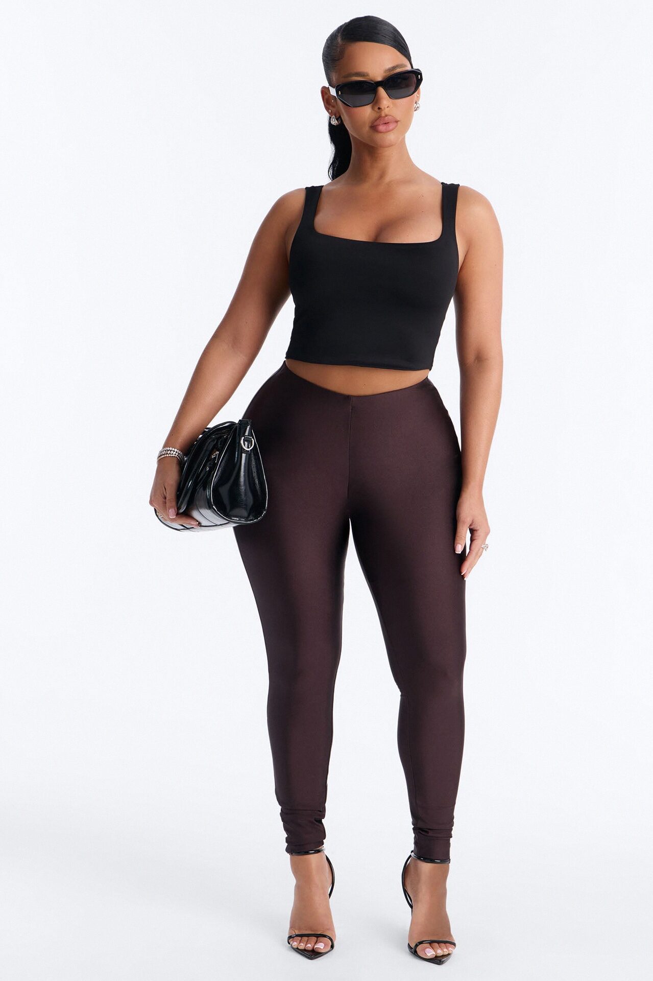 Tricot Low Rise Clean Waistband Legging - Chocolate