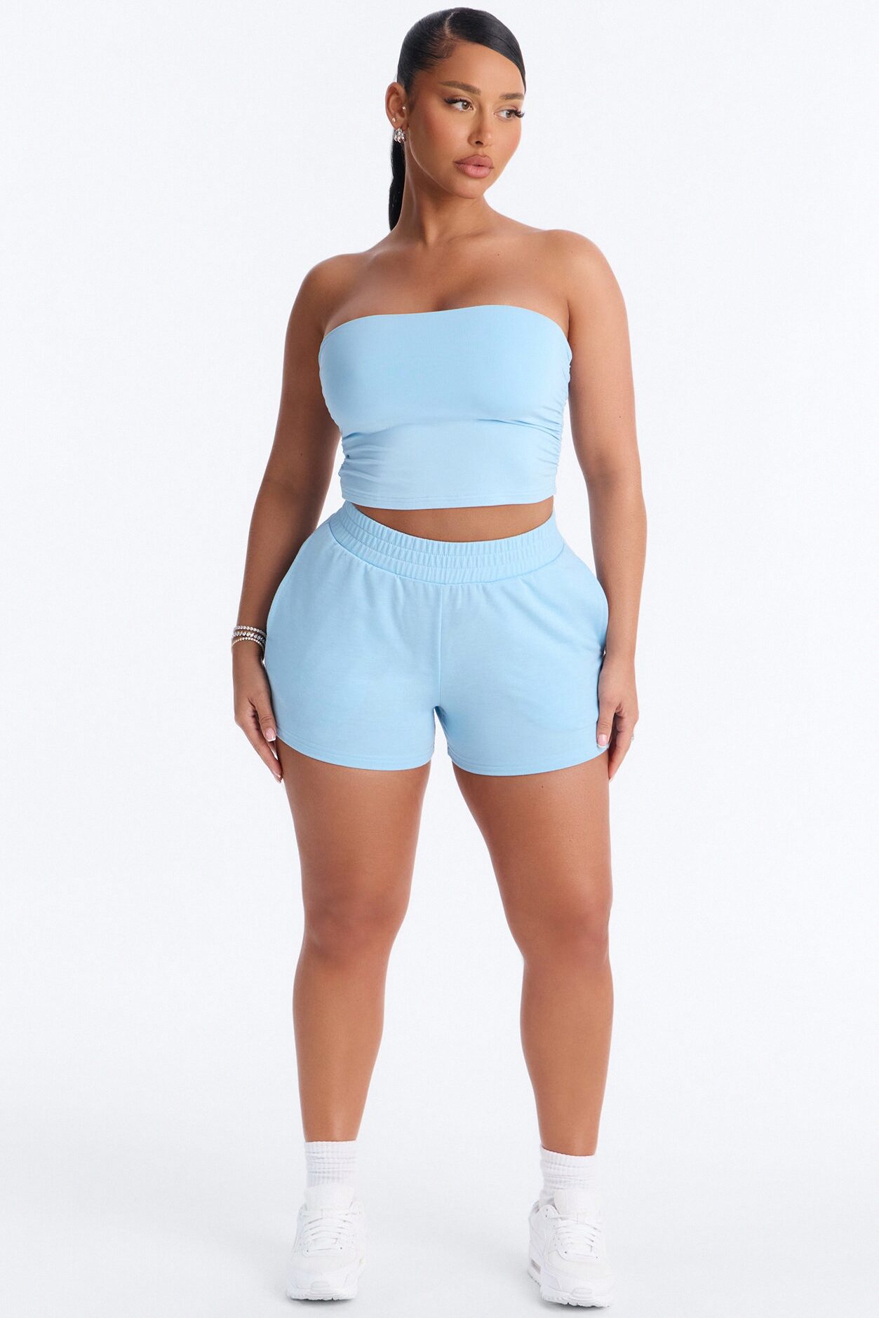 Denise Tube Top Short Set - Blue