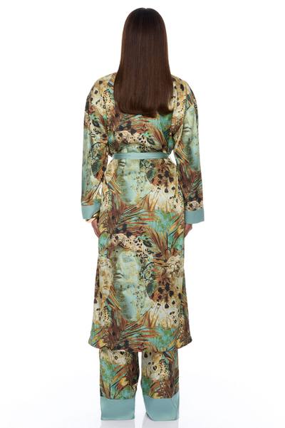 Call Me Coastal Satin Pant Set - Blue/combo