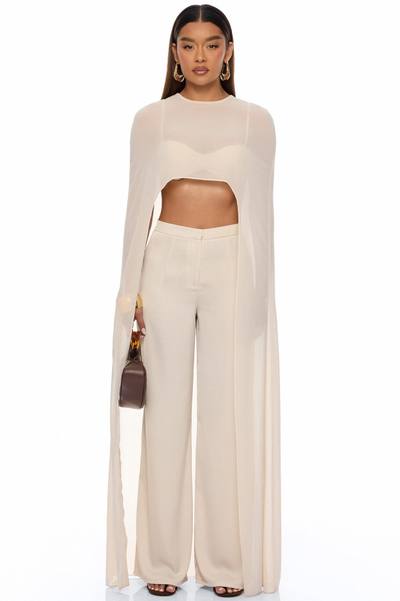 Alessandra Draped Pant Set - Natural