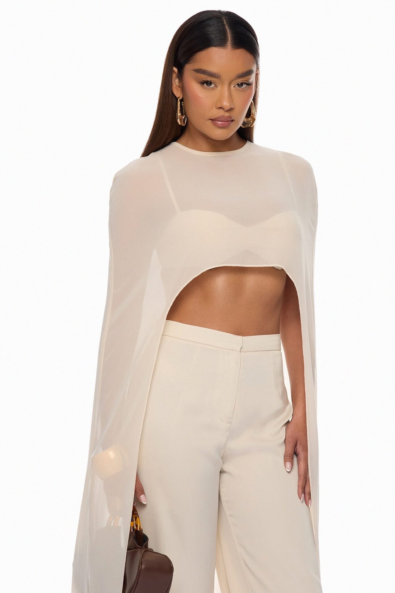 Alessandra Draped Pant Set - Natural