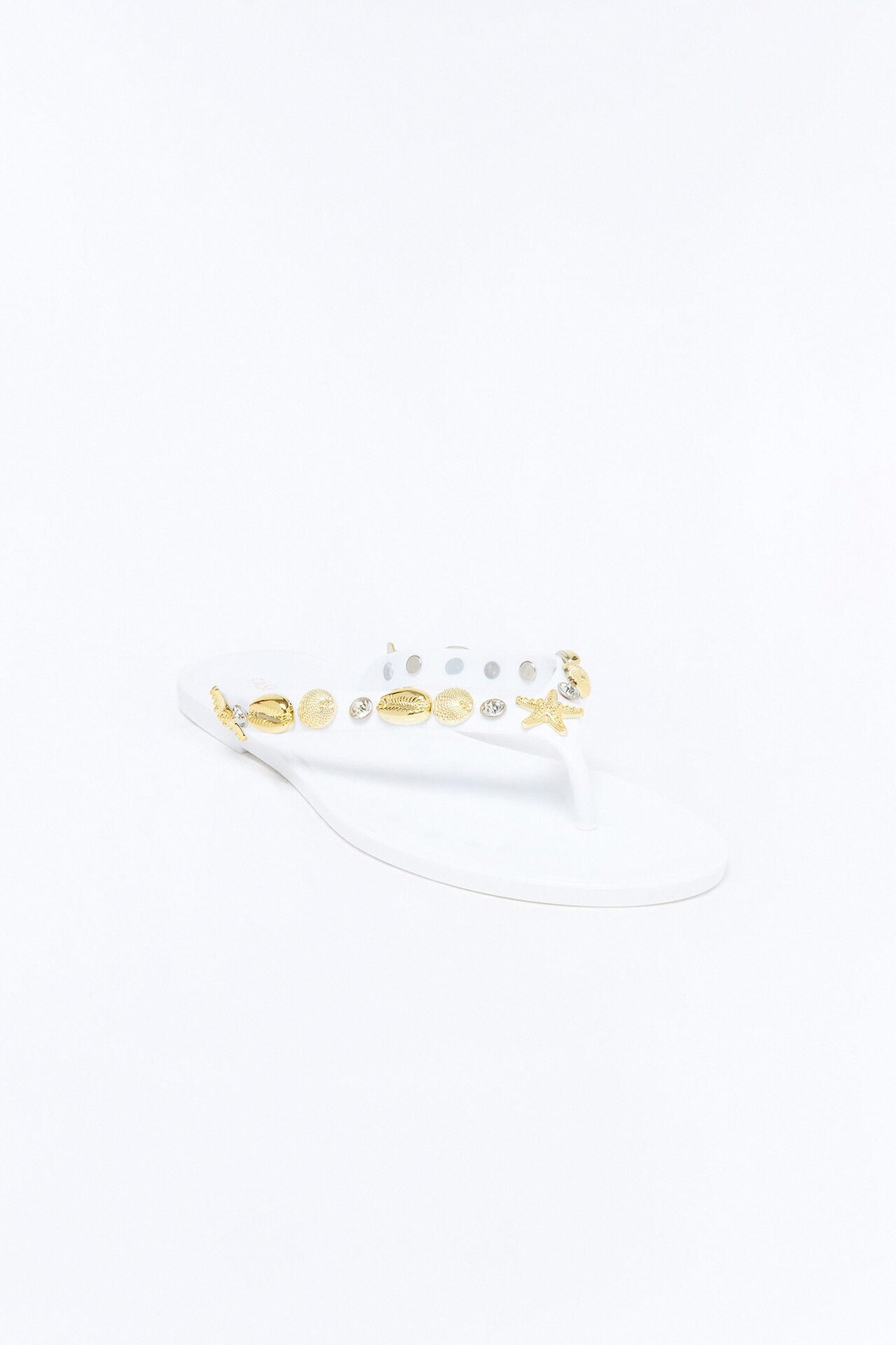 Odella Seashell Jelly Flip Flops - White