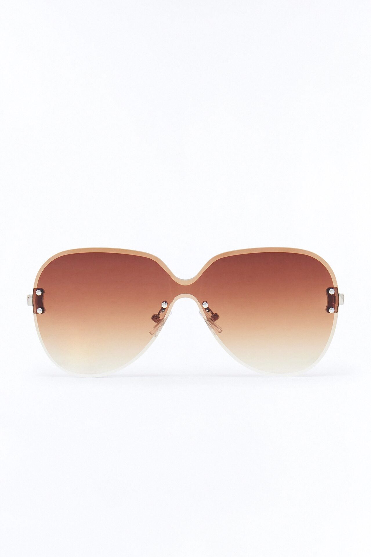 Hot Heart Breaker Sunglasses - Silver/Brown