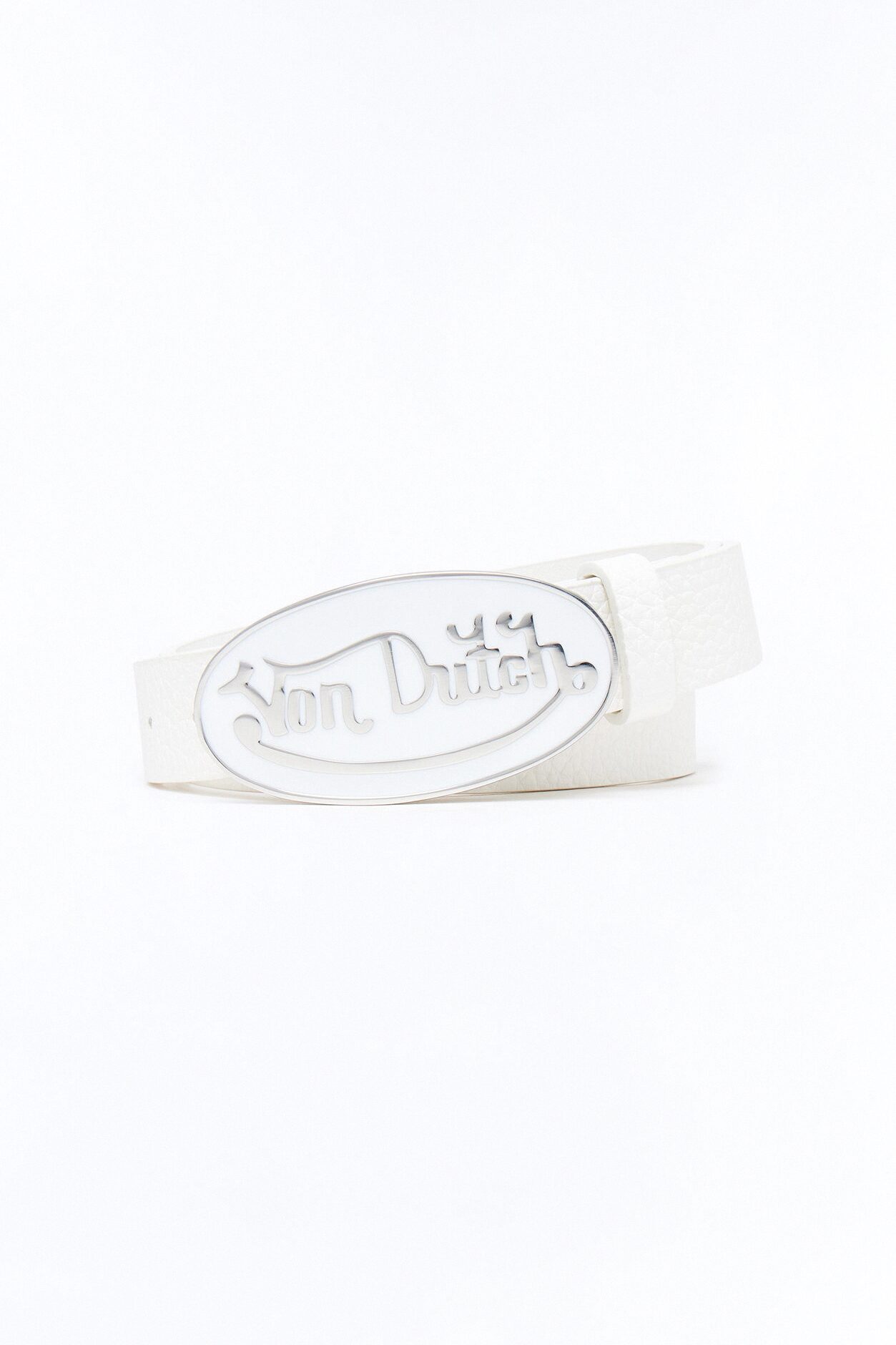 Von Dutch Reinvented Faux Leather Belt - Ivory