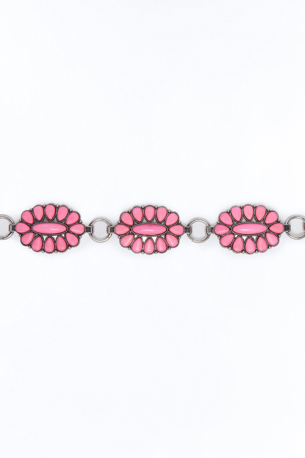 Bring Me Flowers Stone Chain Belt - Pink/combo