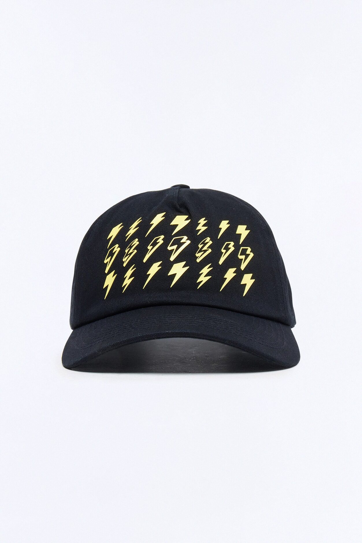 Lightning Cotton Twill Unstructured Snapback Hat - Black