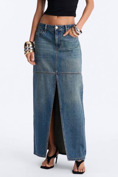 Playing For Keeps Denim Maxi Skirt - Vintage Wash
