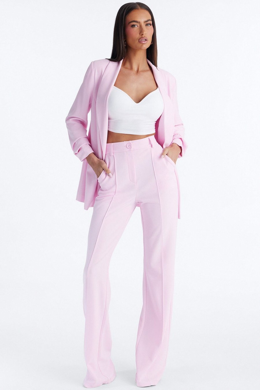 Heidi Wide Leg Trouser Pant - Pink