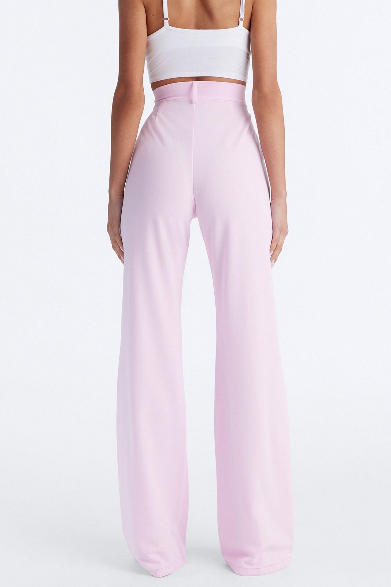 Heidi Wide Leg Trouser Pant - Light Pink