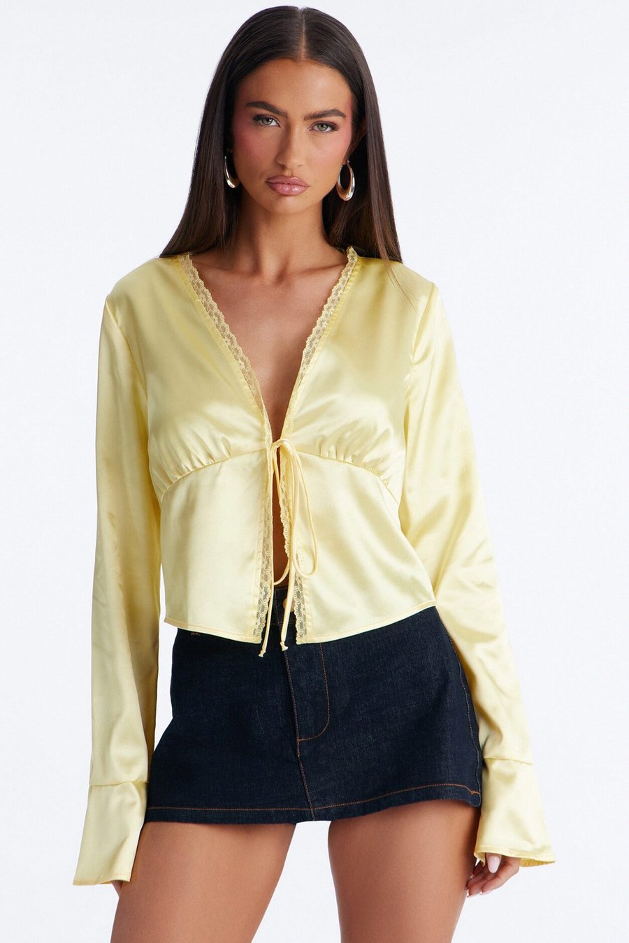 Gorgeously Beautiful Satin Top - Yellow
