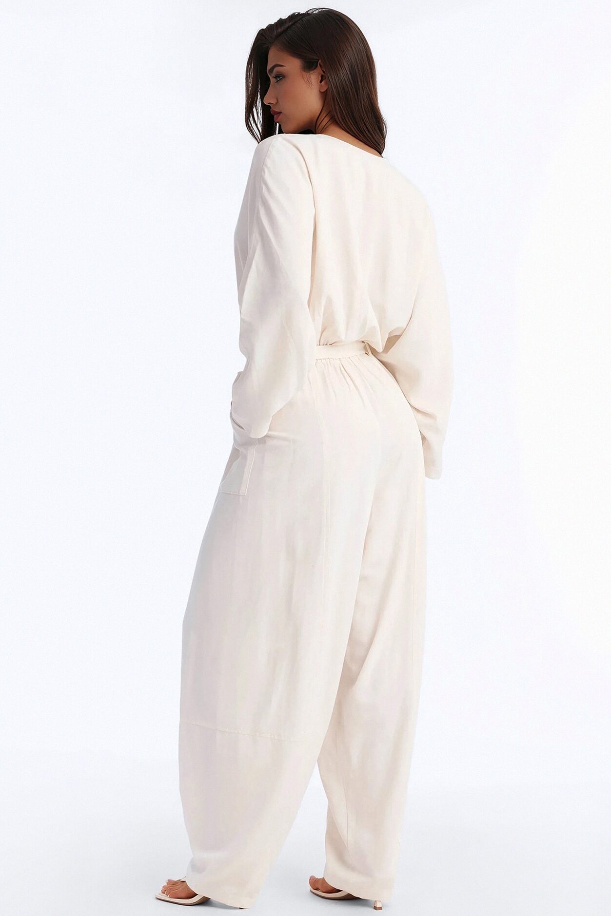 Emery Linen Straight Leg Jumpsuit - Cream