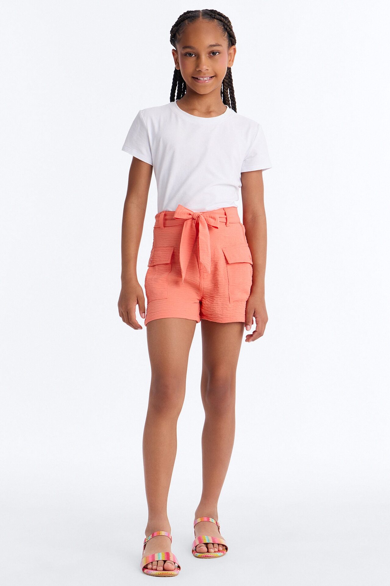 Mini Elena Cargo Shorts - Orange